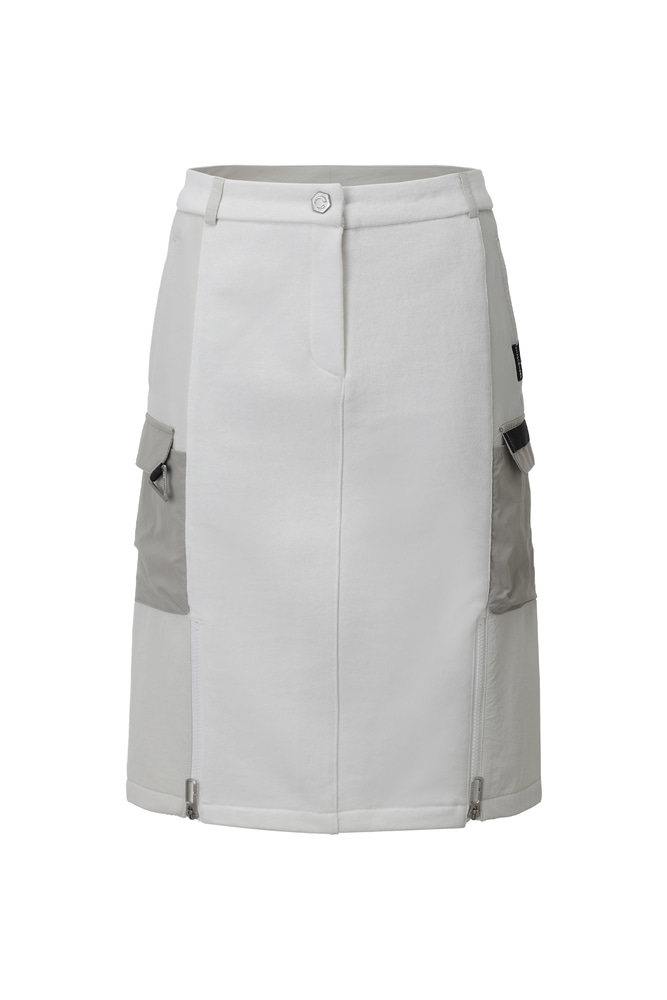 Side Zip Medium Jersey Skirt_CHB1WSK0214OW