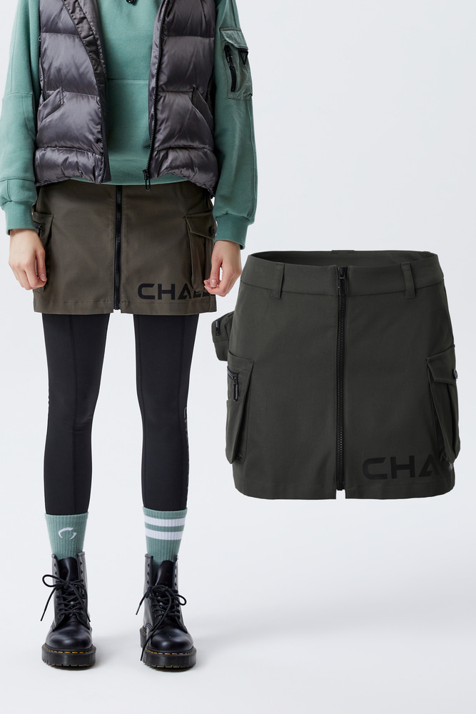 Detachable Ball Pouch H-line Skirt_CHA4WSK0205KH