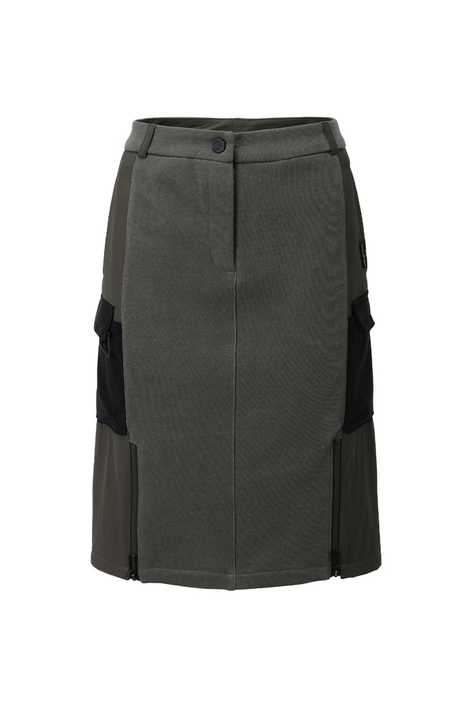 Side Zip Medium Jersey Skirt_CHB1WSK0214KH